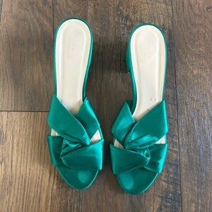 Club Monaco Green stain criss cross heels
